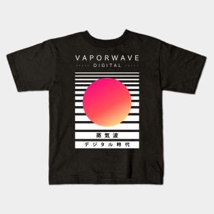 Vaporwave VHS Sun Kids T-Shirt